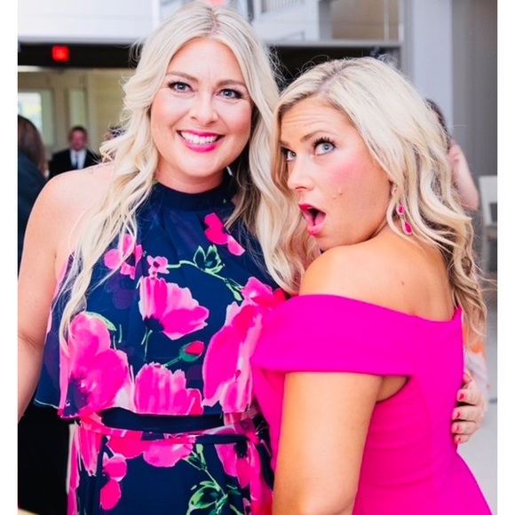 BEAUTIFUL/FLATTERING ELIZA J floral halter maxi chiffon dress Size 14 🌺 - Picture 7 of 7